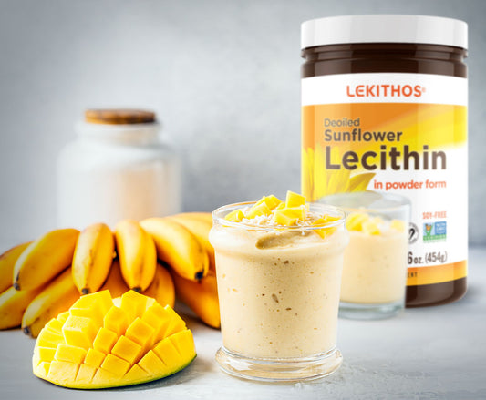 Mango, Banana & Coconut Smoothie with Sunflower Lecithin Powder
