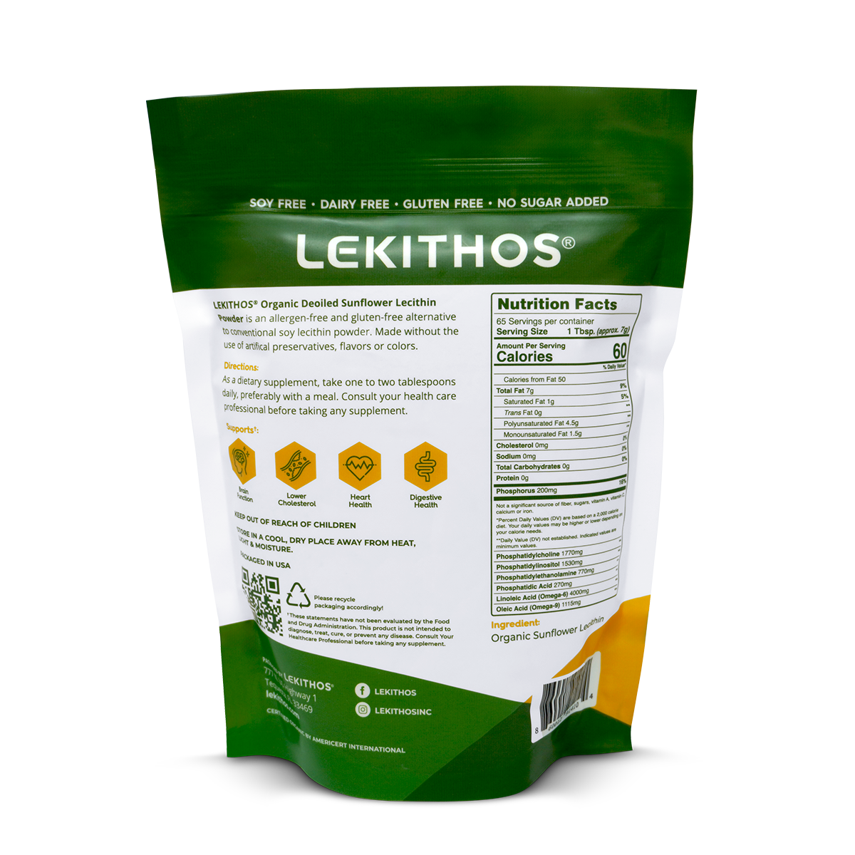 Organic Deoiled Sunflower Lecithin Powder
