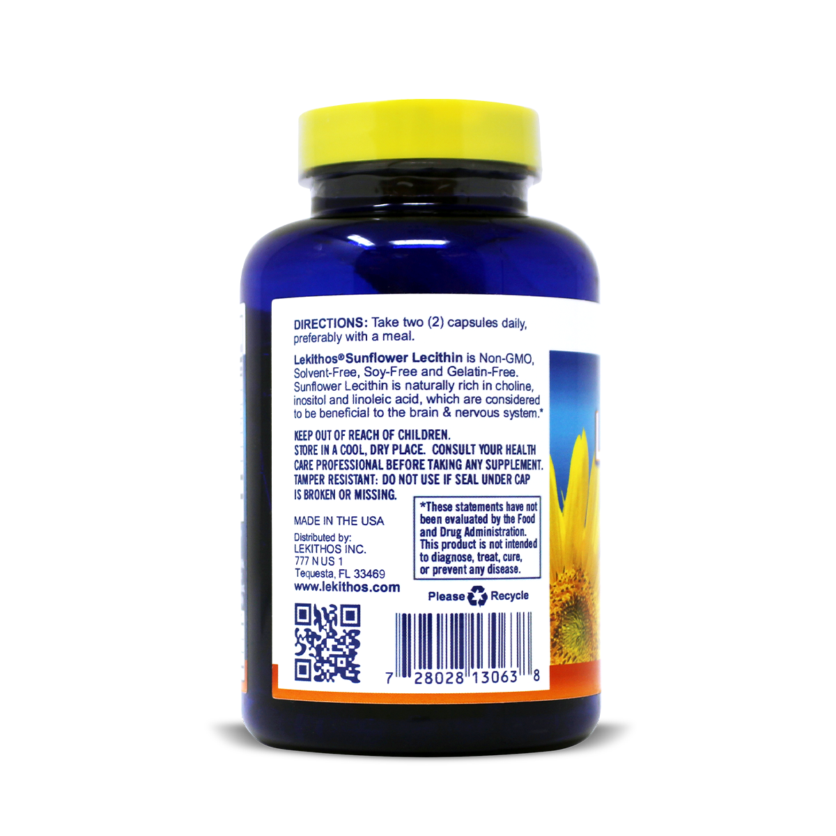 100% Natural Sunflower Lecithin Capsules